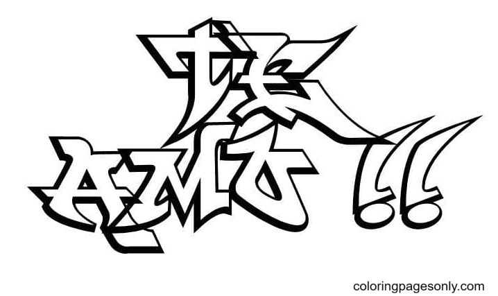 Çocuklar İçin  Grafity Boyama Sayfaları 