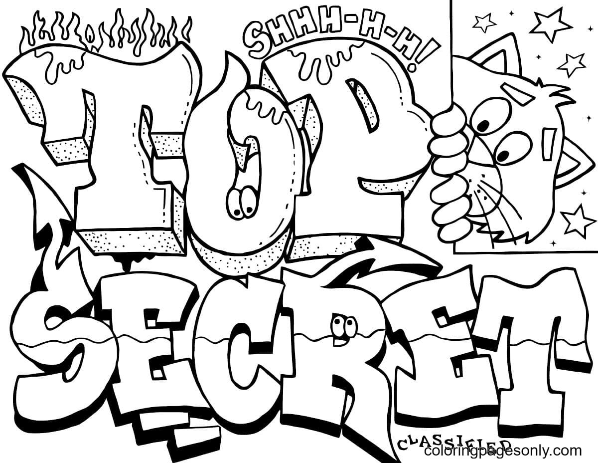 Çocuklar İçin  Grafity Boyama Sayfaları 