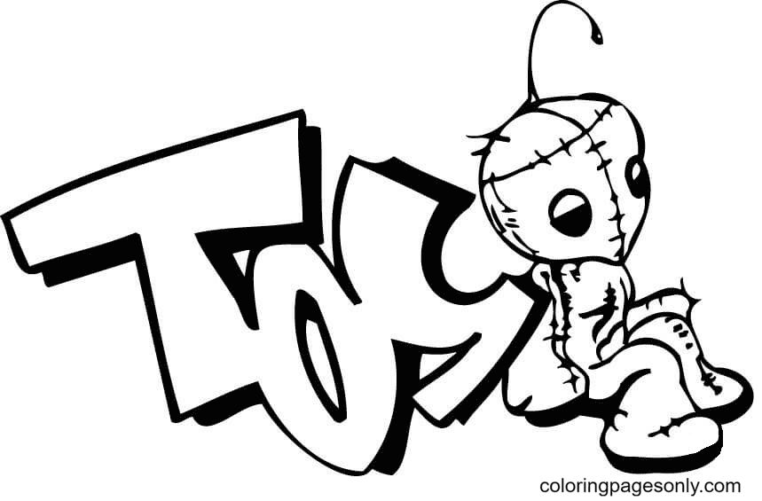 Çocuklar İçin  Grafity Boyama Sayfaları 