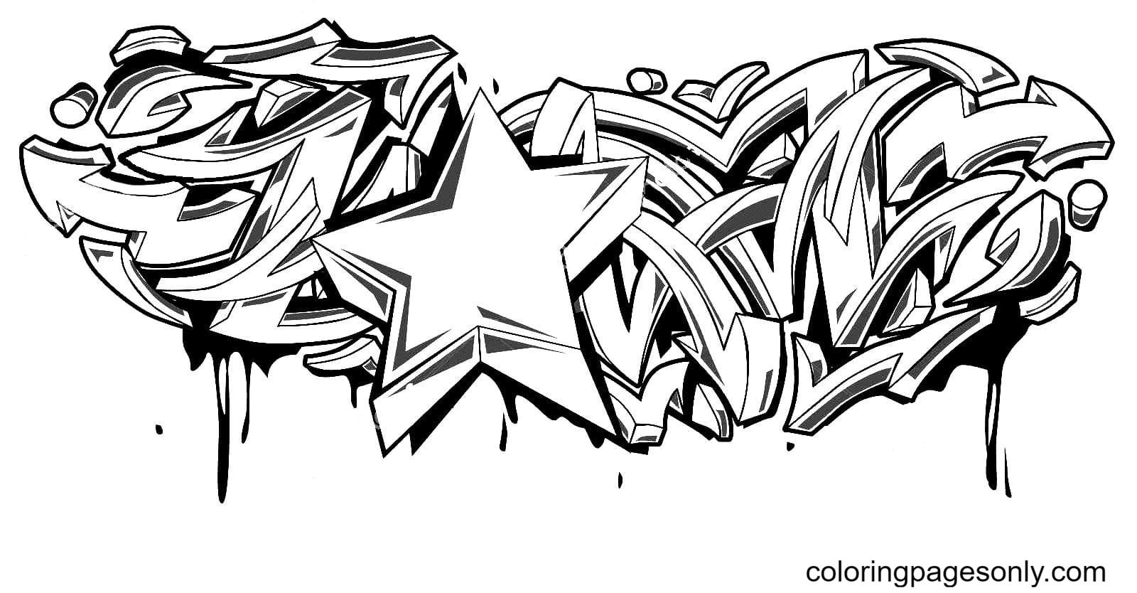 Çocuklar İçin  Grafity Boyama Sayfaları 
