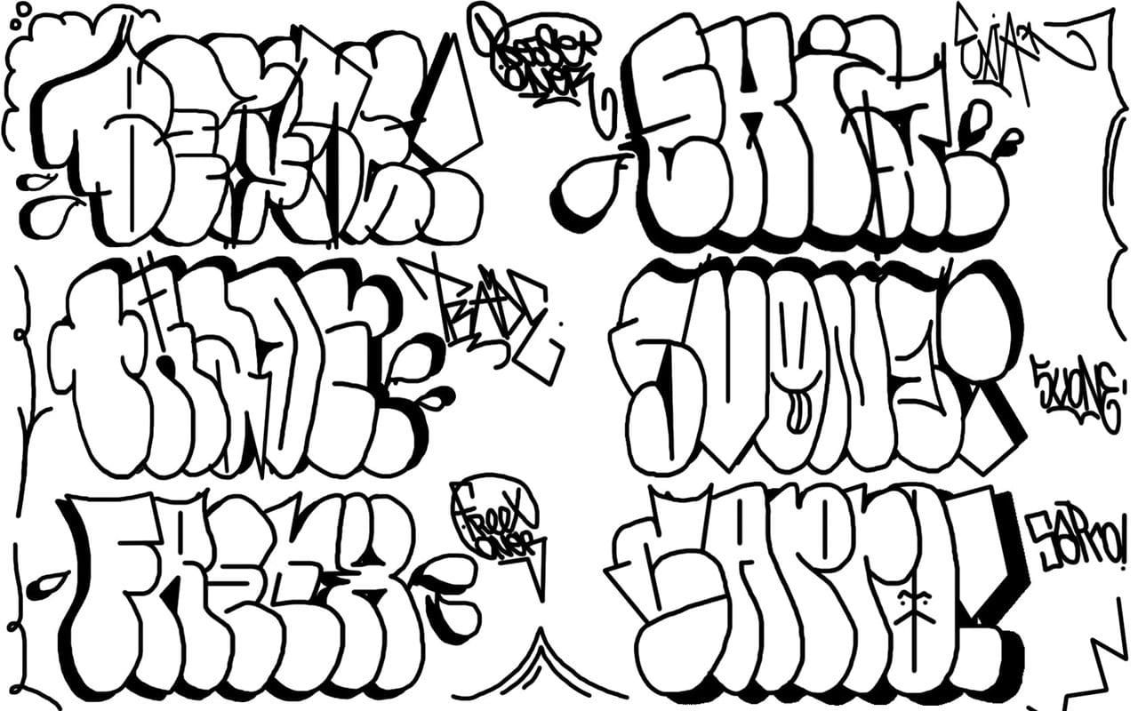Çocuklar İçin  Grafity Boyama Sayfaları 