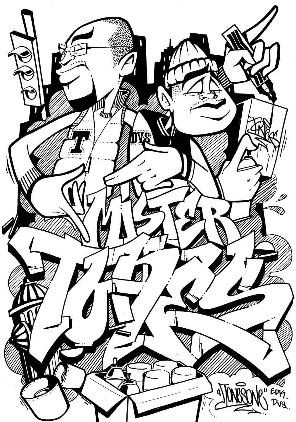 Çocuklar İçin  Grafity Boyama Sayfaları 