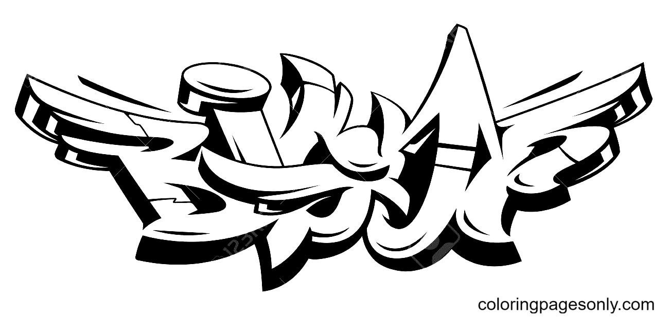 Çocuklar İçin  Grafity Boyama Sayfaları 