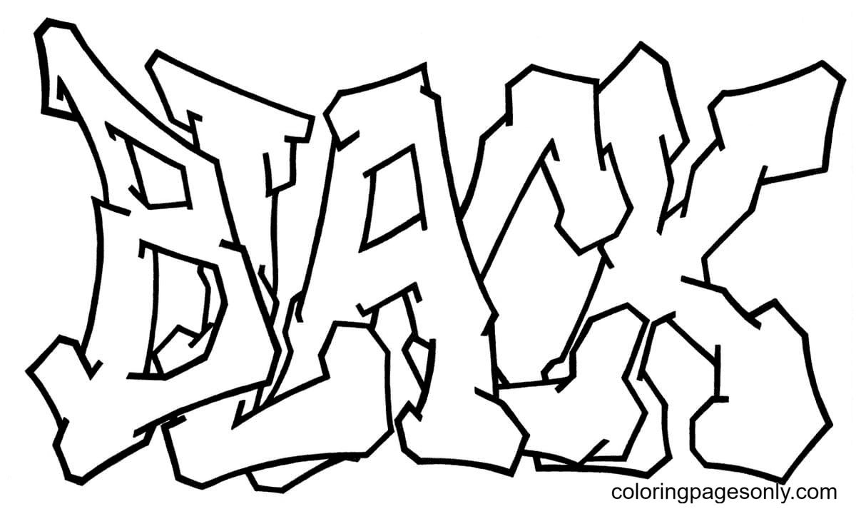 Çocuklar İçin  Grafity Boyama Sayfaları 