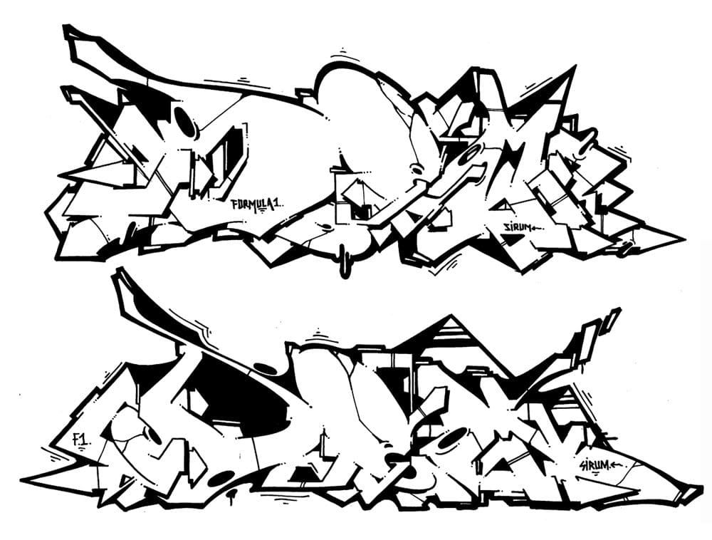 Çocuklar İçin  Grafity Boyama Sayfaları 