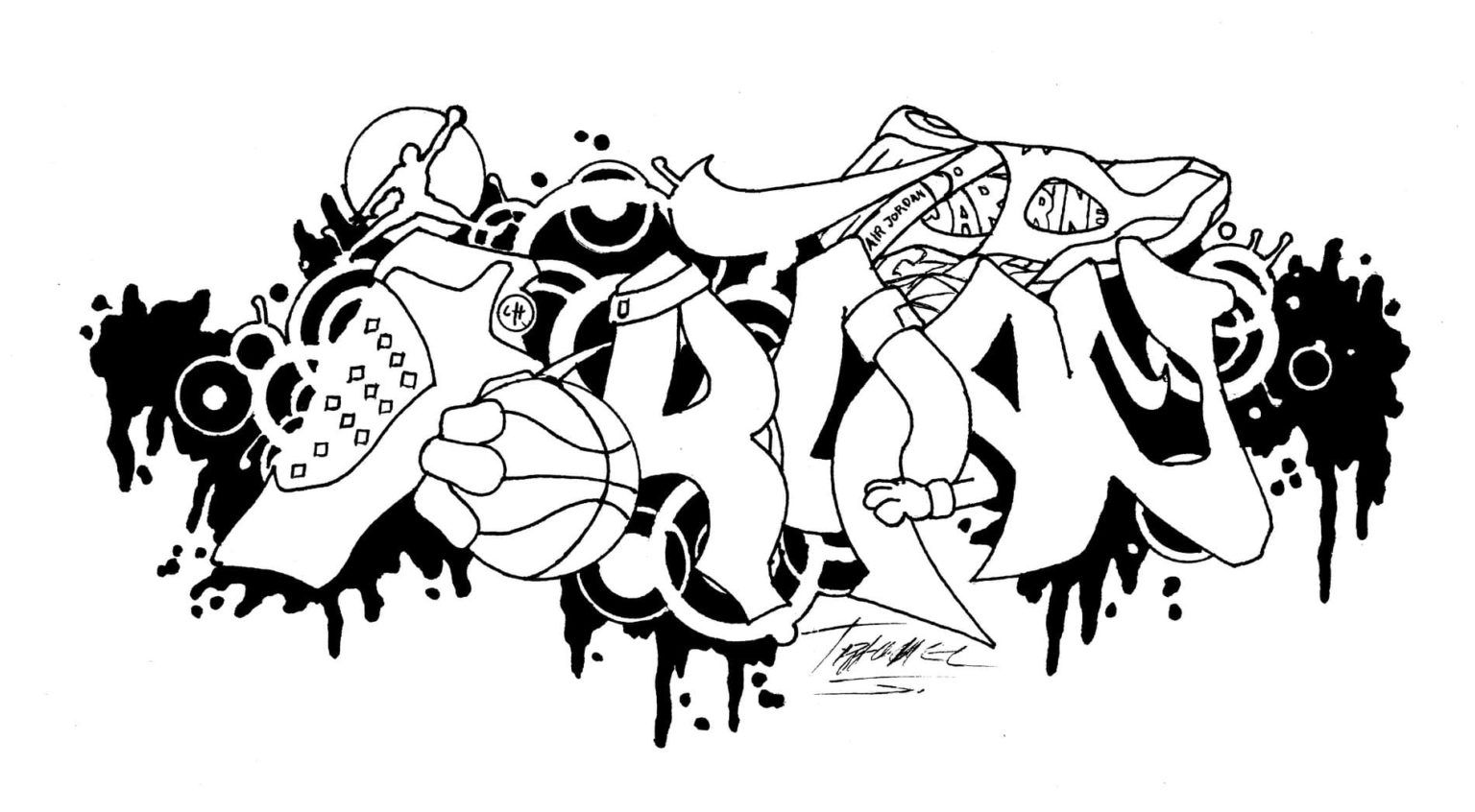 Çocuklar İçin  Grafity Boyama Sayfaları 