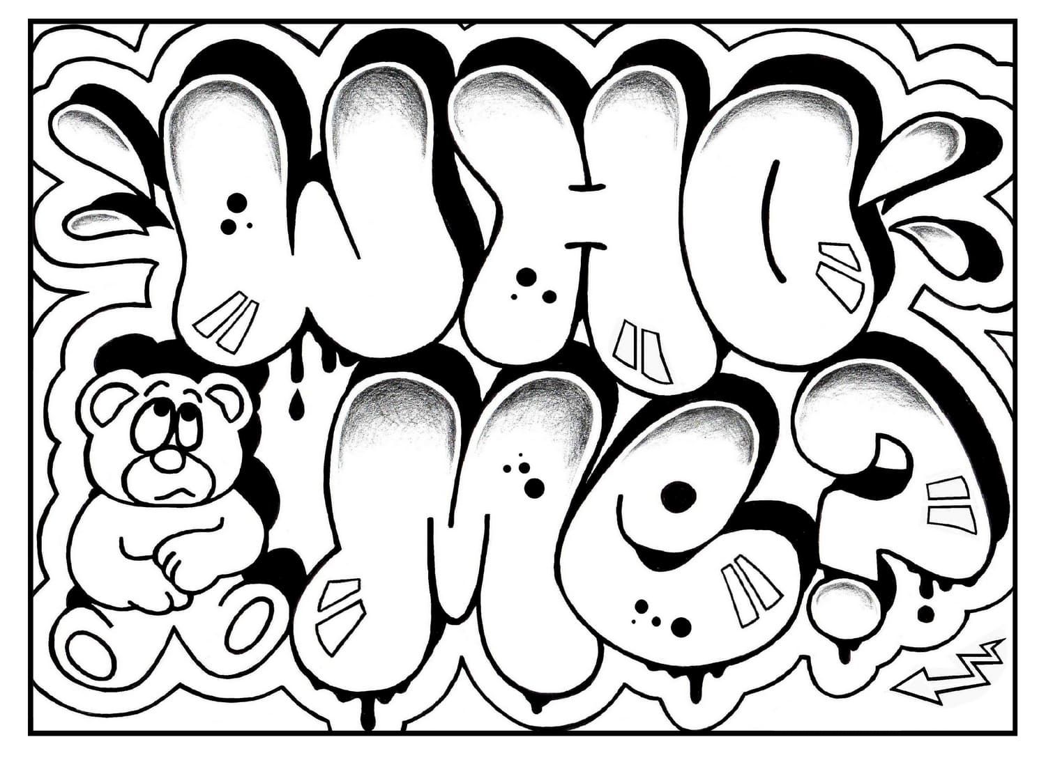 Çocuklar İçin  Grafity Boyama Sayfaları 