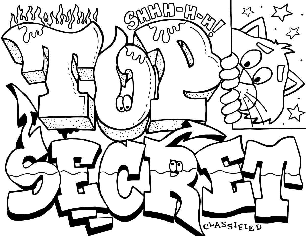 Çocuklar İçin  Grafity Boyama Sayfaları 