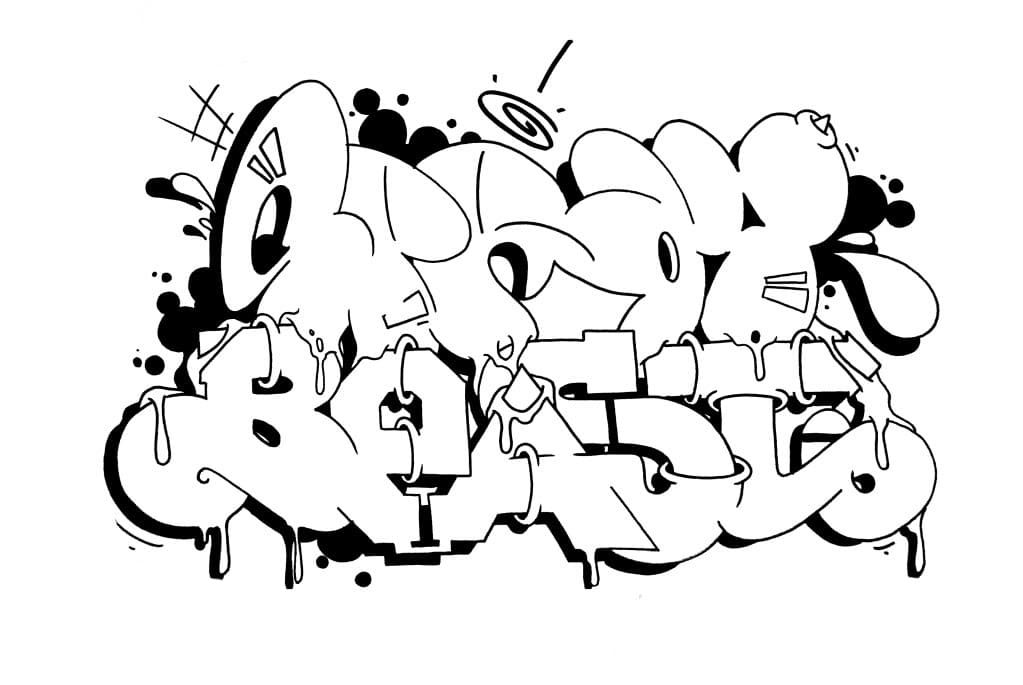 Çocuklar İçin  Grafity Boyama Sayfaları 