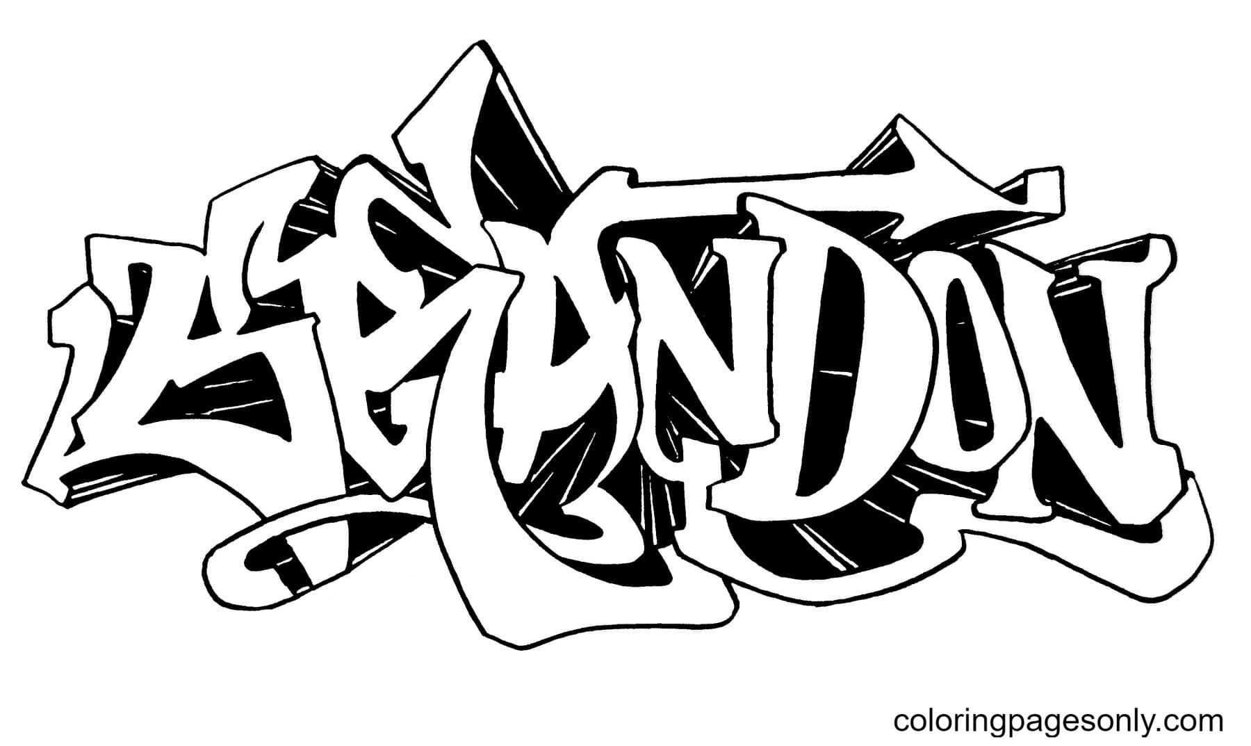 Çocuklar İçin  Grafity Boyama Sayfaları 