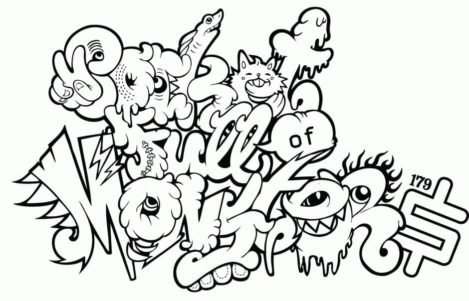 Çocuklar İçin  Grafity Boyama Sayfaları 
