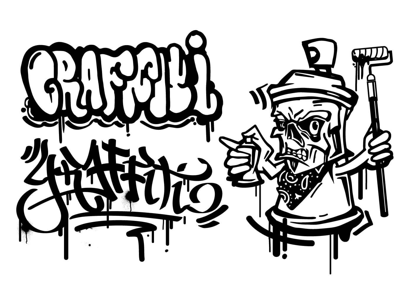 Çocuklar İçin  Grafity Boyama Sayfaları 