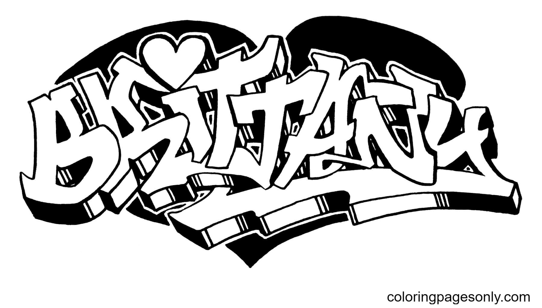 Çocuklar İçin  Grafity Boyama Sayfaları 