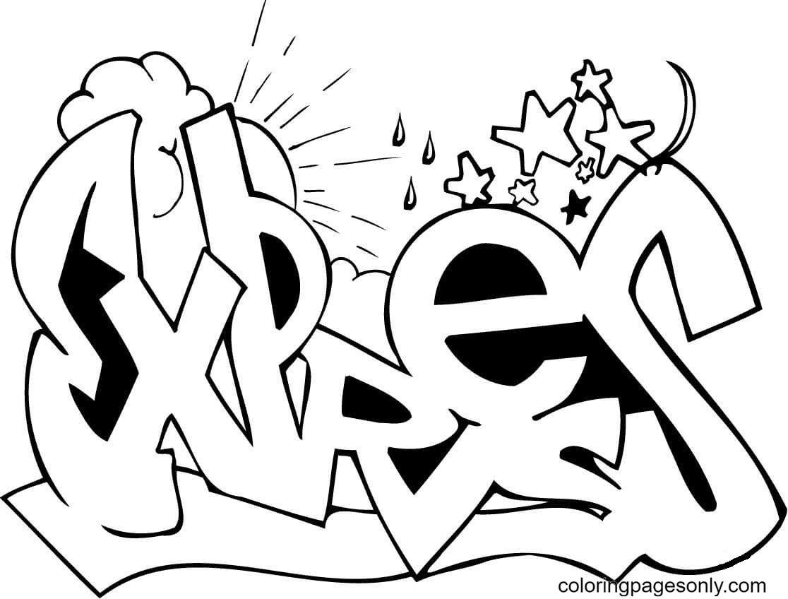 Çocuklar İçin  Grafity Boyama Sayfaları 