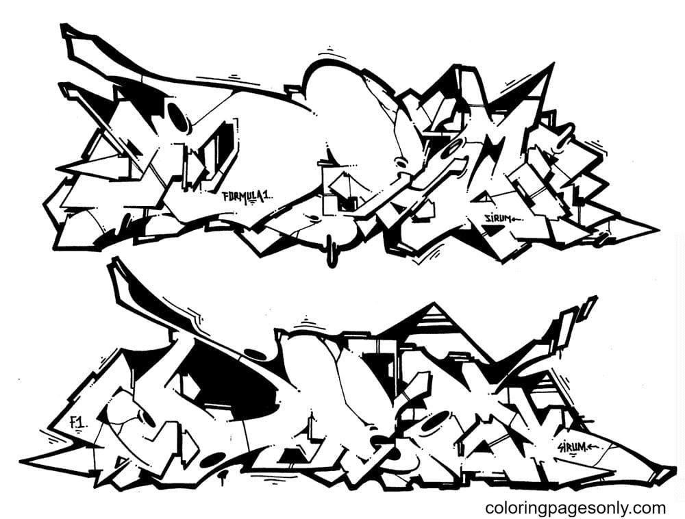 Çocuklar İçin  Grafity Boyama Sayfaları 
