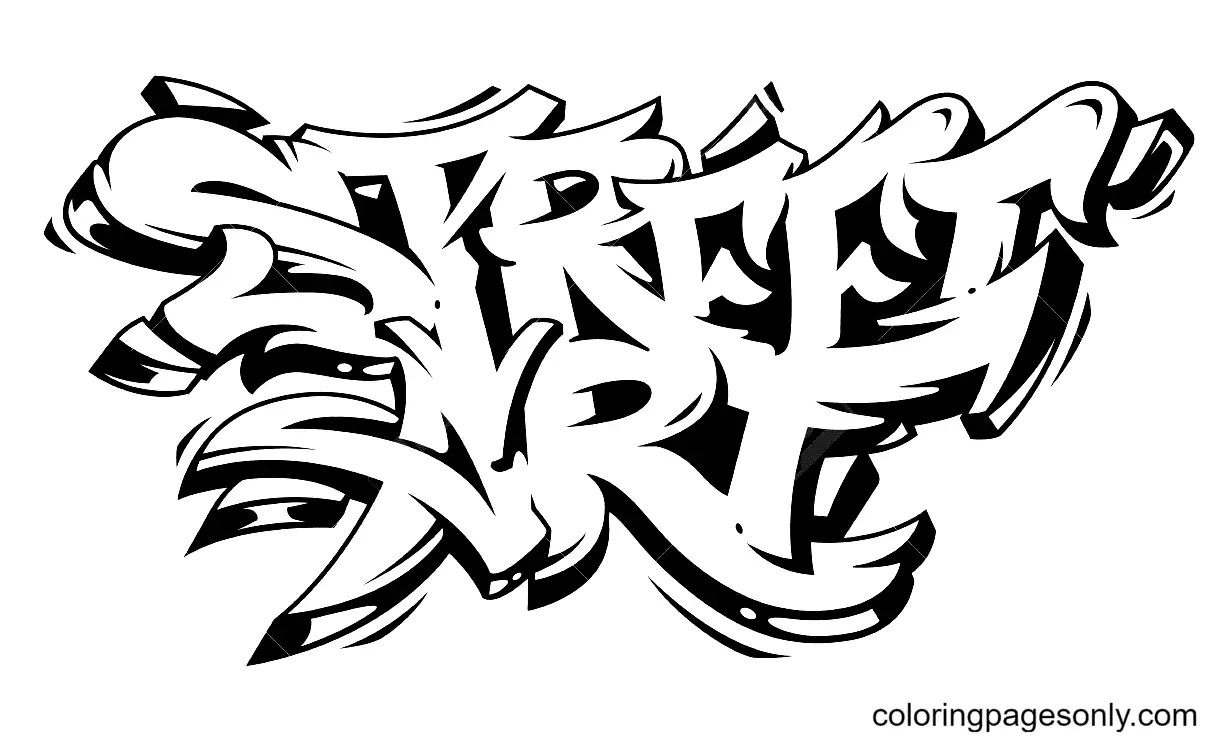Çocuklar İçin  Grafity Boyama Sayfaları 