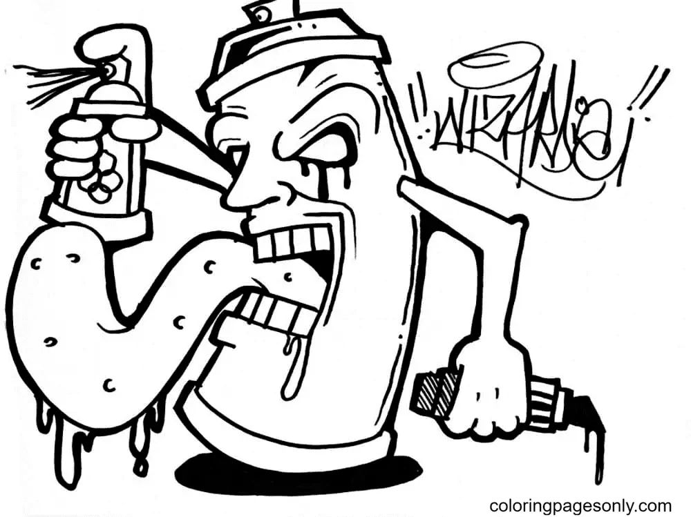 Çocuklar İçin  Grafity Boyama Sayfaları 