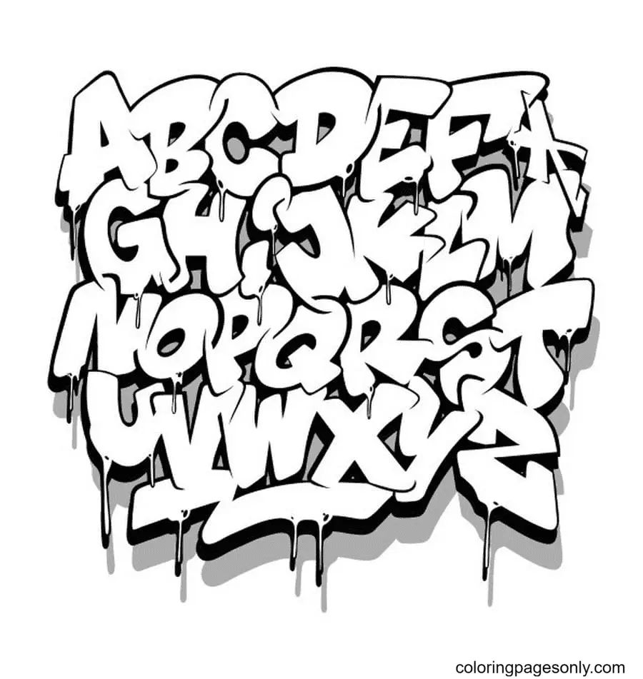 Çocuklar İçin  Grafity Boyama Sayfaları 