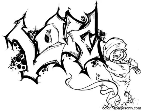 Çocuklar İçin  Grafity Boyama Sayfaları 