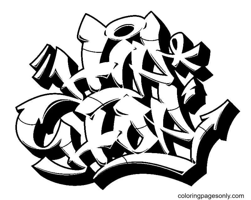 Çocuklar İçin  Grafity Boyama Sayfaları 