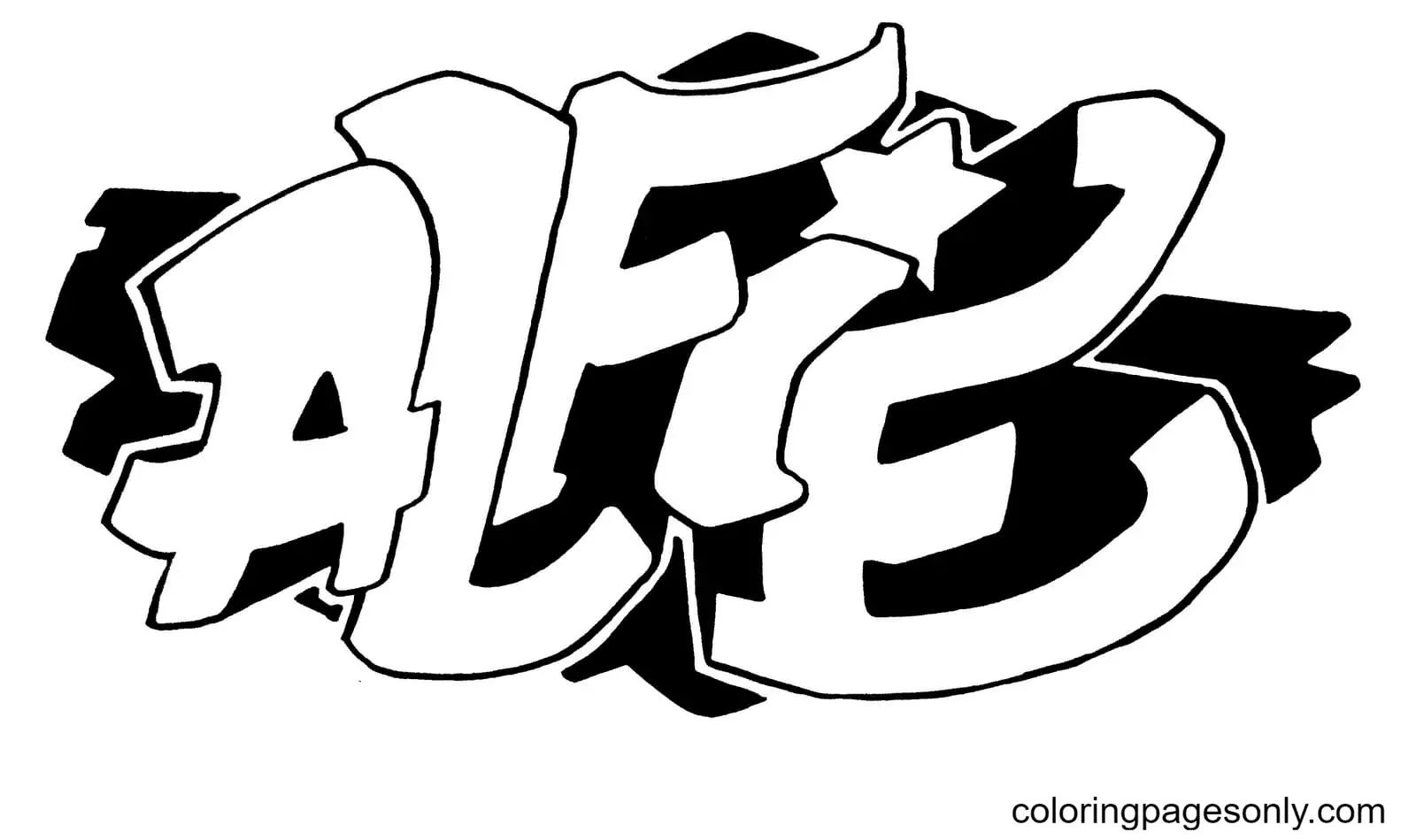 Çocuklar İçin  Grafity Boyama Sayfaları 