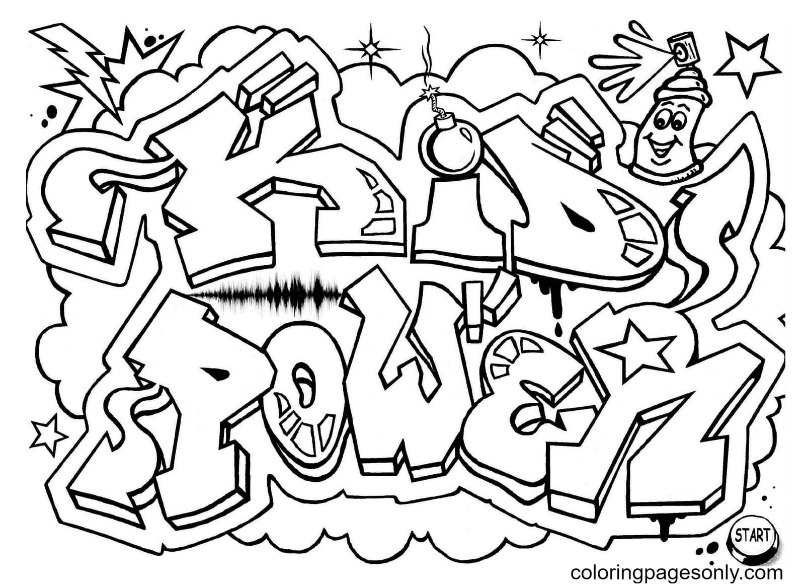 Çocuklar İçin  Grafity Boyama Sayfaları 