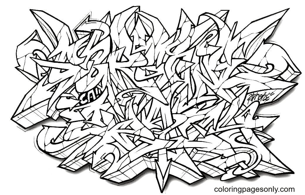Çocuklar İçin  Grafity Boyama Sayfaları 