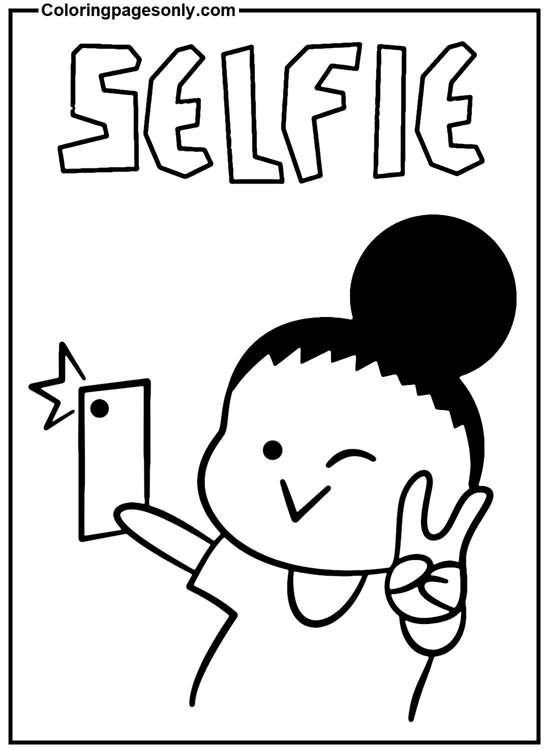 Çocuklar İçin  Selfie Boyama Sayfaları 