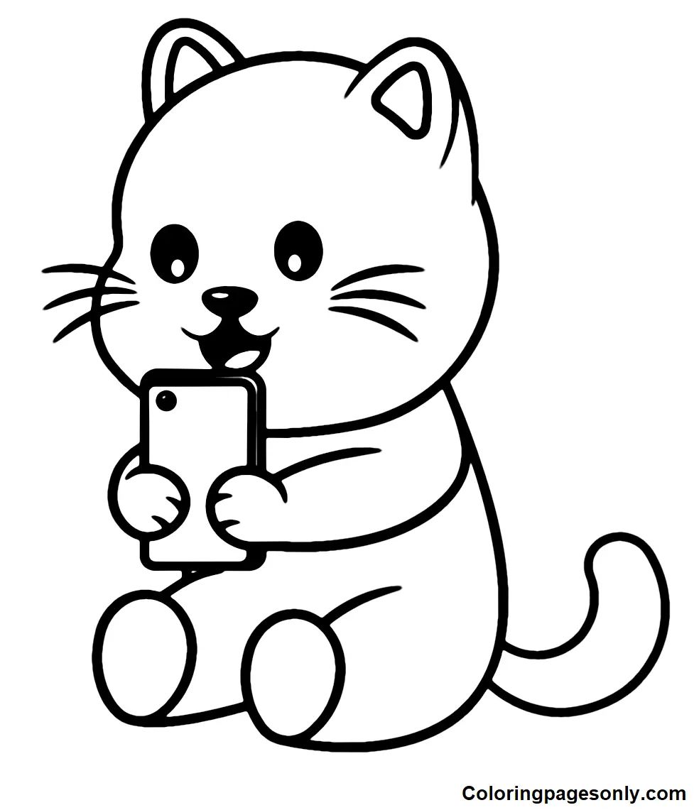 Çocuklar İçin  Selfie Boyama Sayfaları 