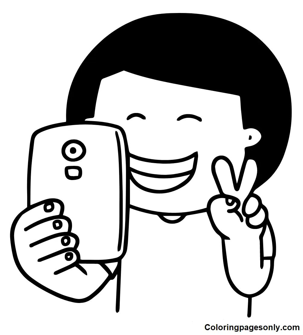 Çocuklar İçin  Selfie Boyama Sayfaları 