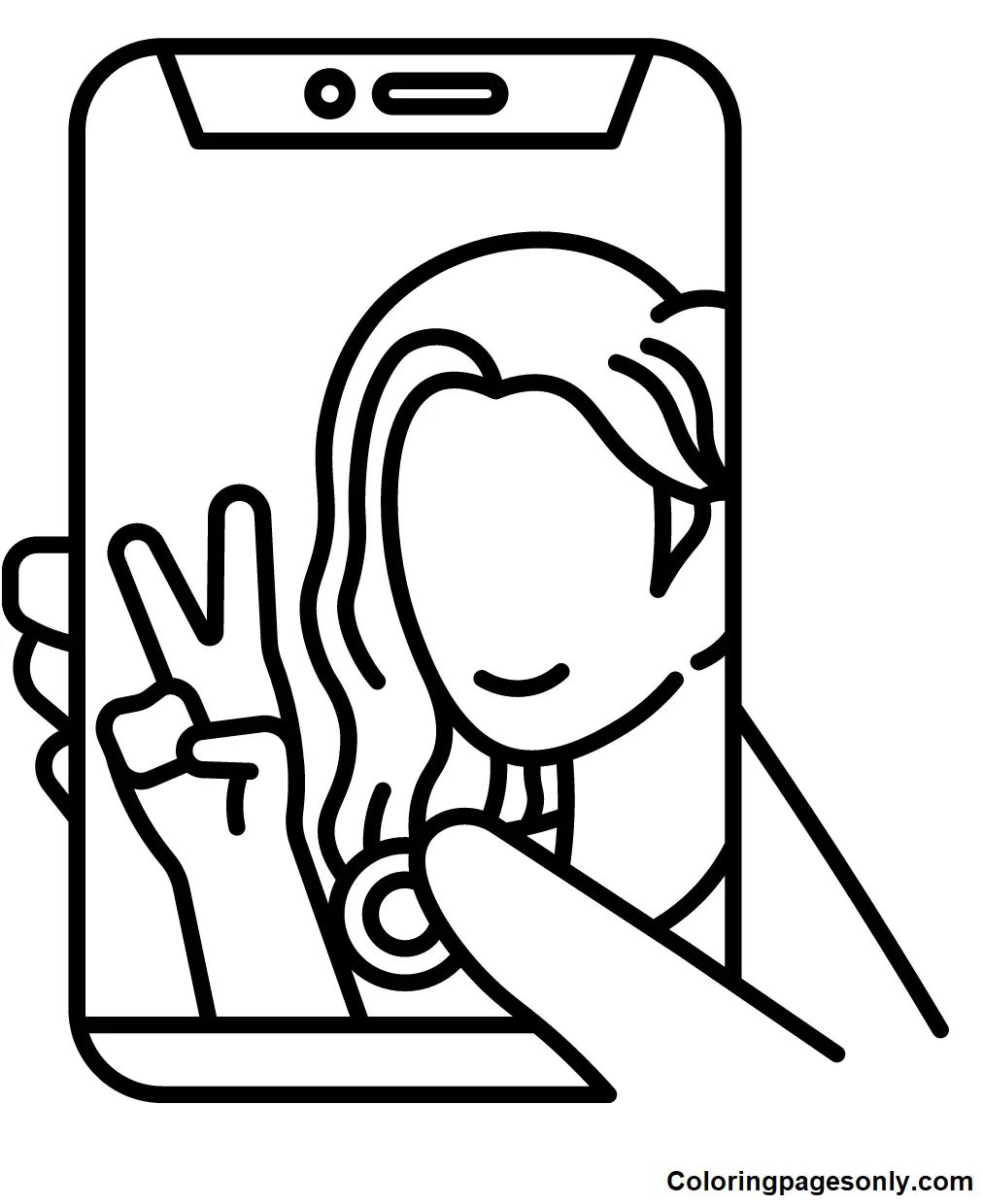 Çocuklar İçin  Selfie Boyama Sayfaları 