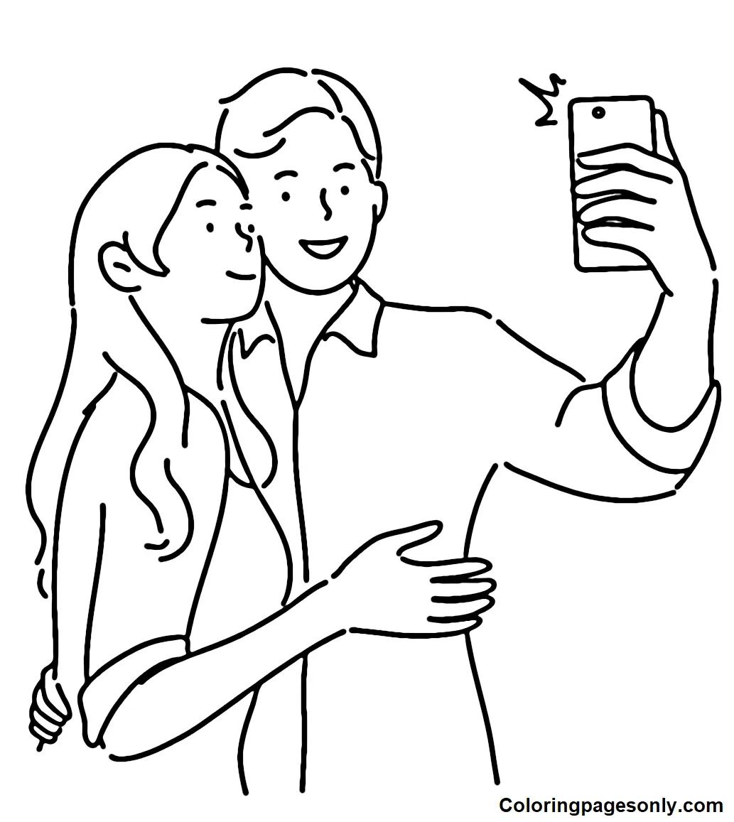 Çocuklar İçin  Selfie Boyama Sayfaları 