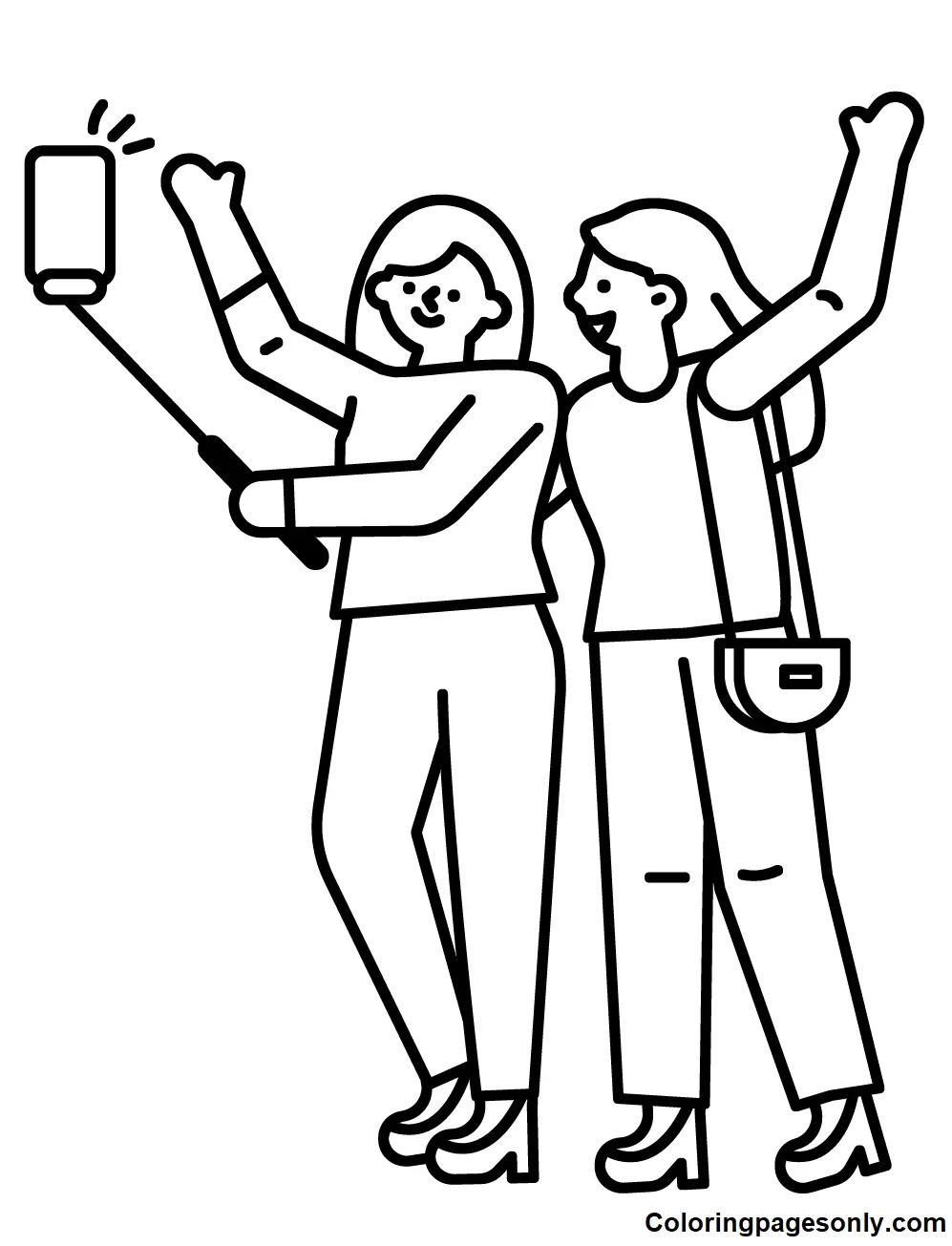 Çocuklar İçin  Selfie Boyama Sayfaları 