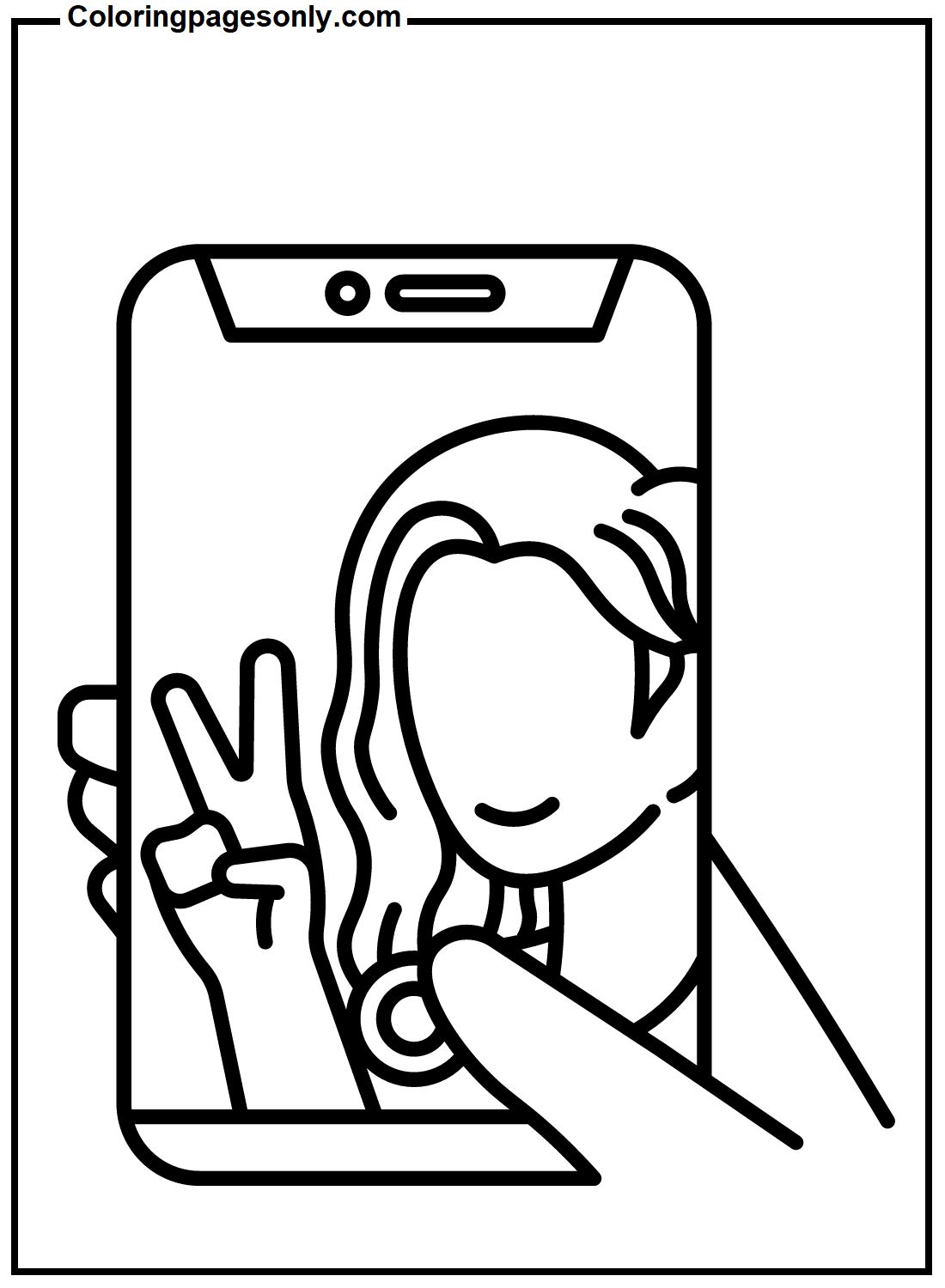 Çocuklar İçin  Selfie Boyama Sayfaları 