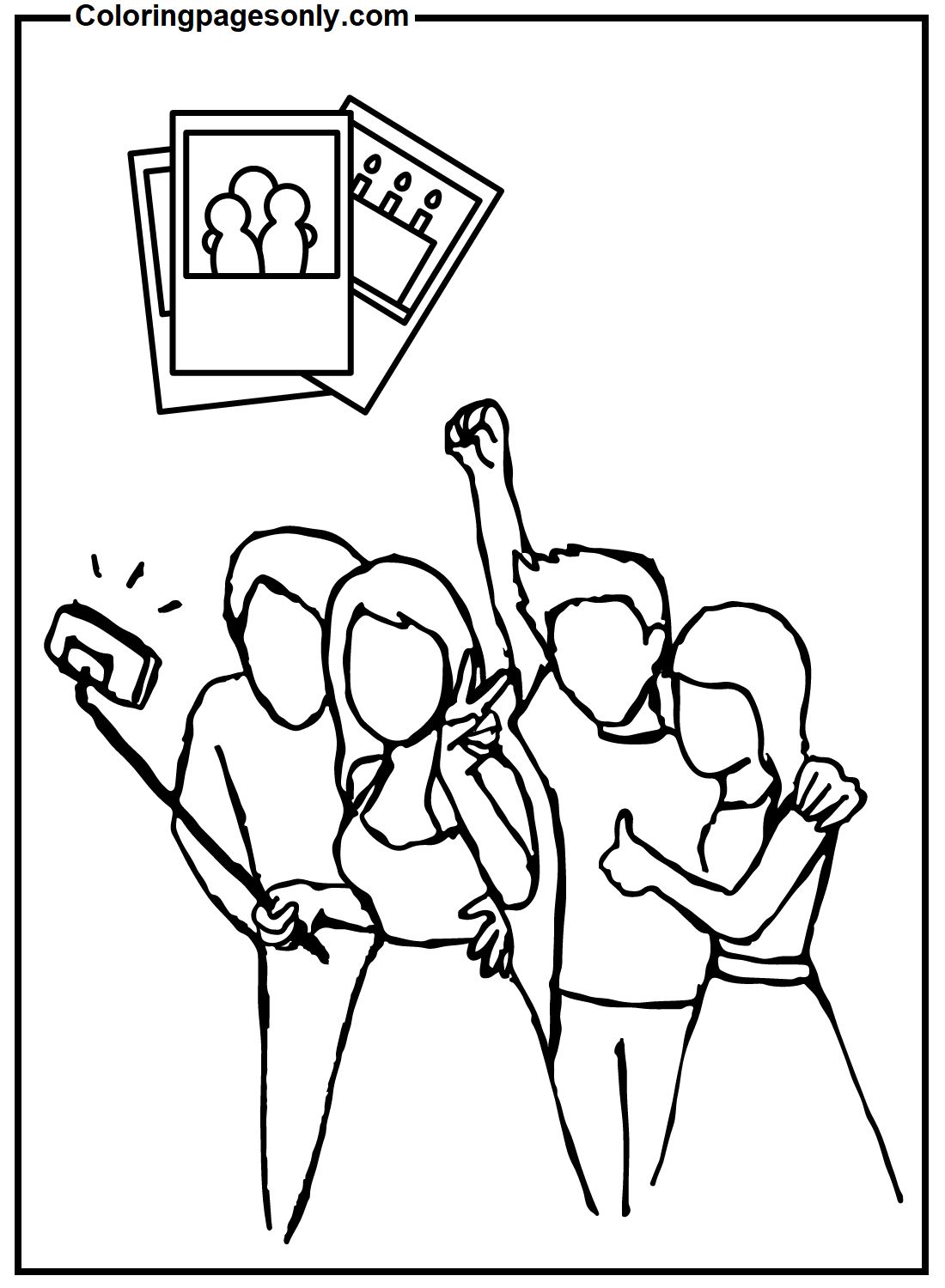 Çocuklar İçin  Selfie Boyama Sayfaları 