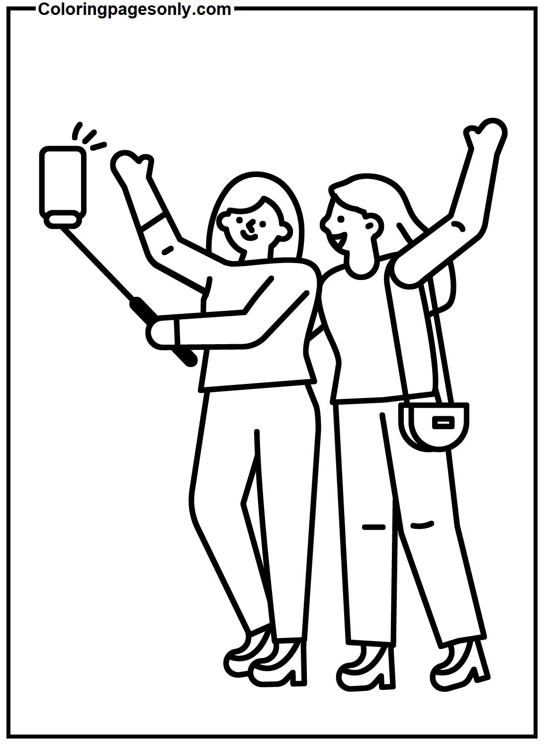 Çocuklar İçin  Selfie Boyama Sayfaları 