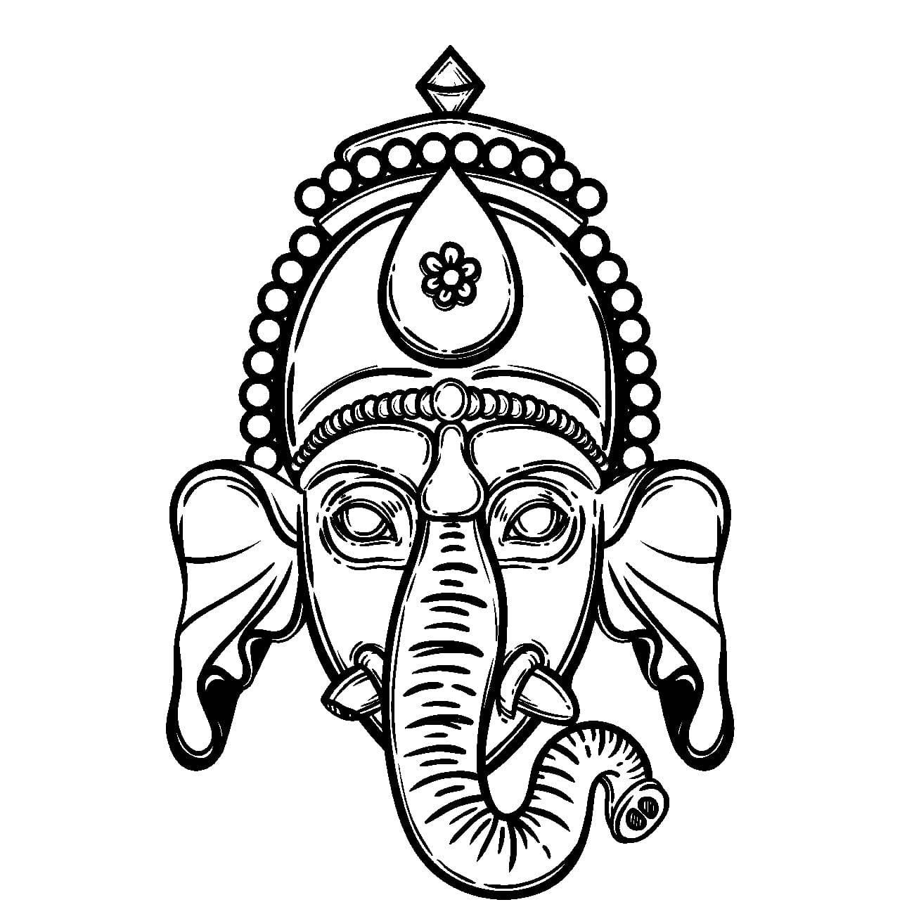Çocuklar İçin  Ganesha Boyama Sayfaları 
