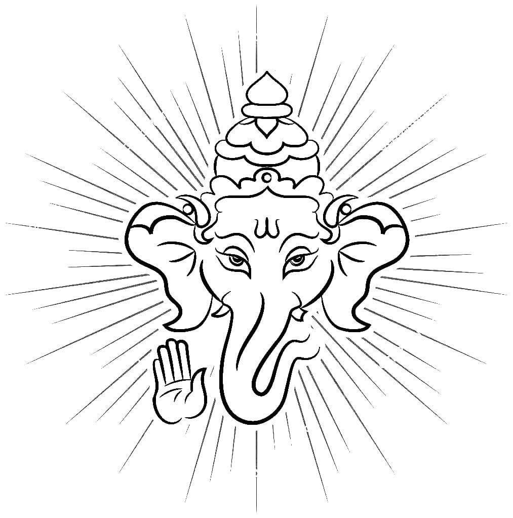 Çocuklar İçin  Ganesha Boyama Sayfaları 