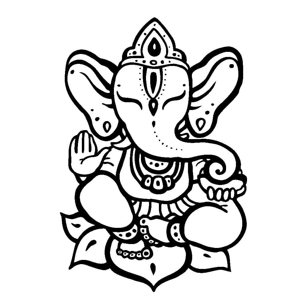 Çocuklar İçin  Ganesha Boyama Sayfaları 