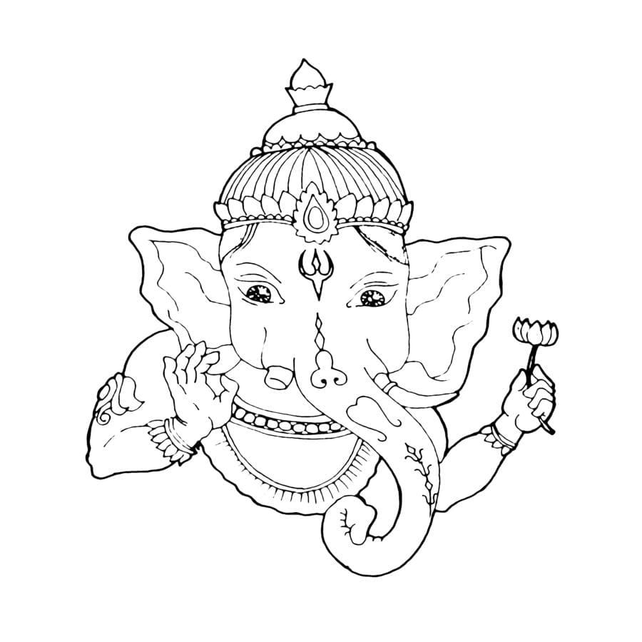 Çocuklar İçin  Ganesha Boyama Sayfaları 