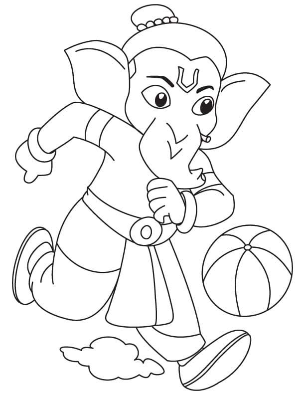 Çocuklar İçin  Ganesha Boyama Sayfaları 