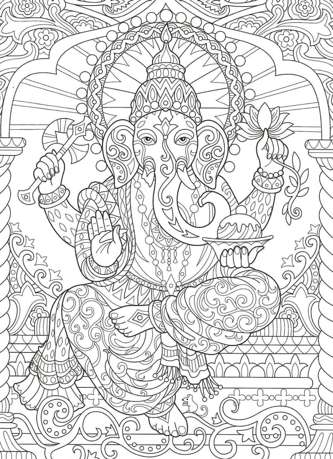 Çocuklar İçin  Ganesha Boyama Sayfaları 