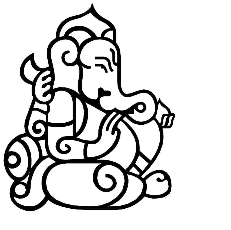 Çocuklar İçin  Ganesha Boyama Sayfaları 