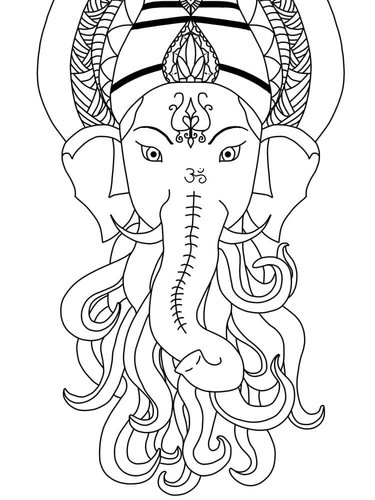 Çocuklar İçin  Ganesha Boyama Sayfaları 