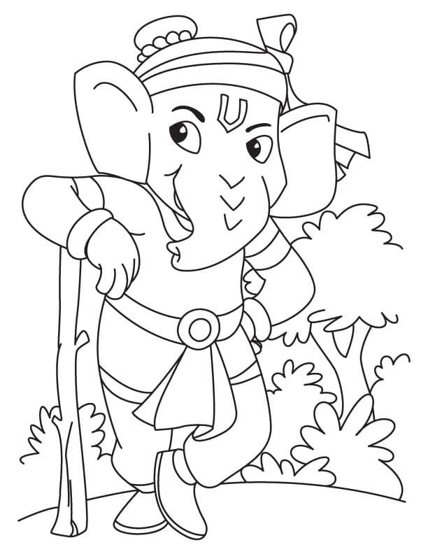 Çocuklar İçin  Ganesha Boyama Sayfaları 