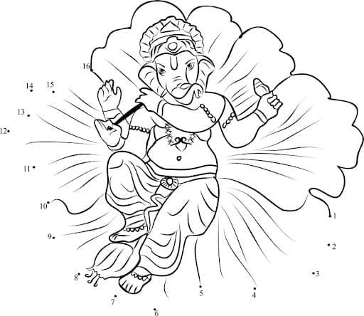 Çocuklar İçin  Ganesha Boyama Sayfaları 