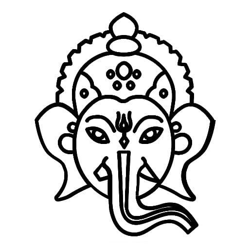Çocuklar İçin  Ganesha Boyama Sayfaları 