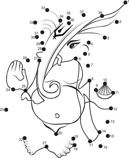 Çocuklar İçin  Ganesha Boyama Sayfaları 