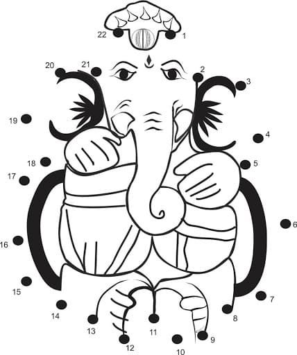Çocuklar İçin  Ganesha Boyama Sayfaları 