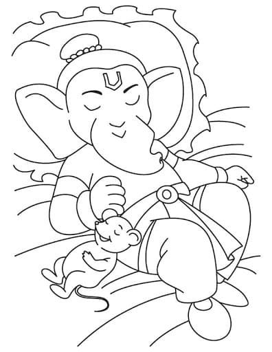 Çocuklar İçin  Ganesha Boyama Sayfaları 